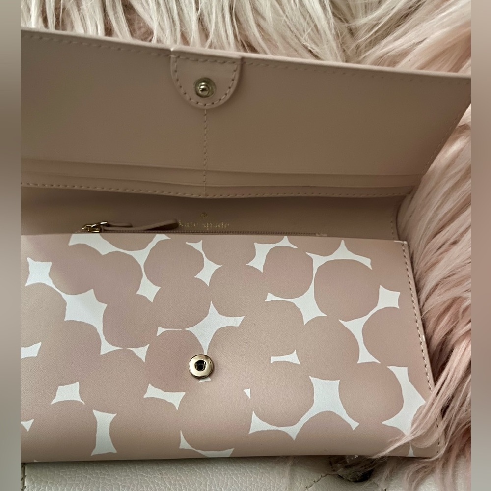 Kate Spade Putnam Drive Cyra Splodge Dot Pink Multi Large Flap Wallet - Picture 10 of 16